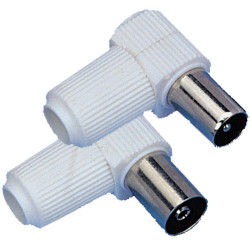 Fiche Coaxiale Coudée M/F 2 Pcs – Connexion Facile | ELIX