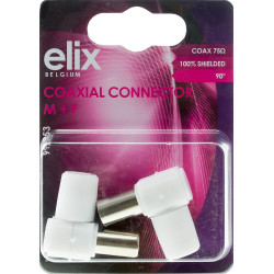 Fiche Coaxiale Coudée M/F 2 Pcs – Connexion Facile | ELIX
