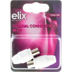 Fiche Coaxiale M/F 2 Pièces – Connexion TV Facile | ELIX Fiche Coaxiale M/F 2 Pièces – Connexion TV Facile | ELIX