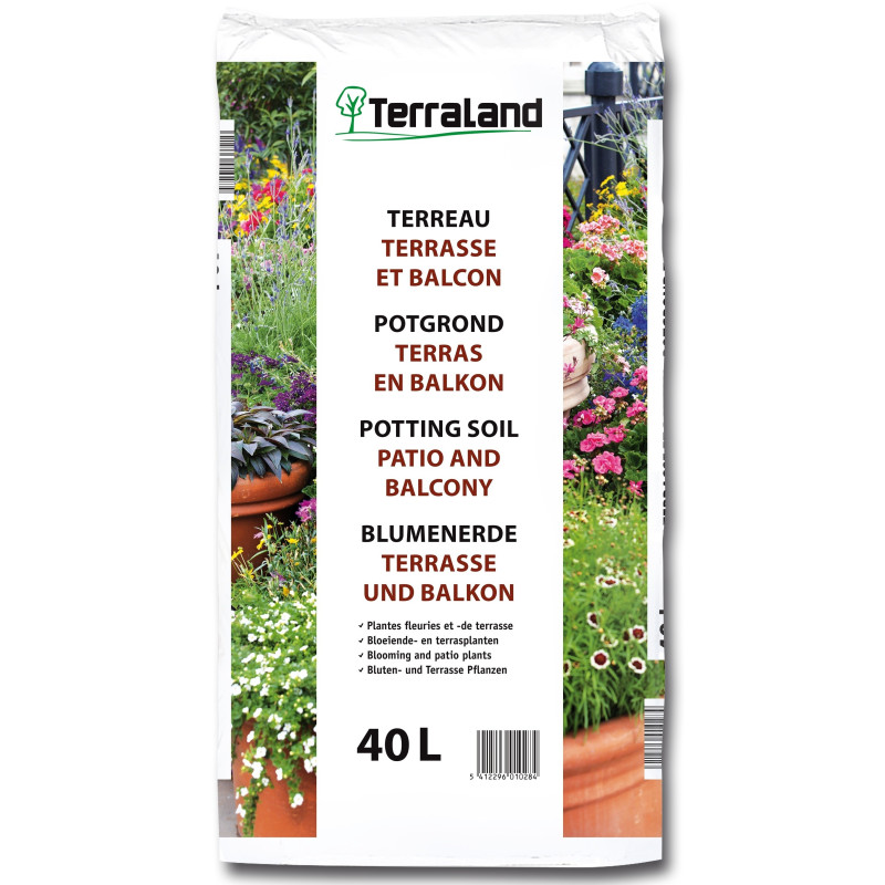 Palette 57 sacs Terreau pour terrasse et balcon 40 L TERRALAND (livraison à domicile)