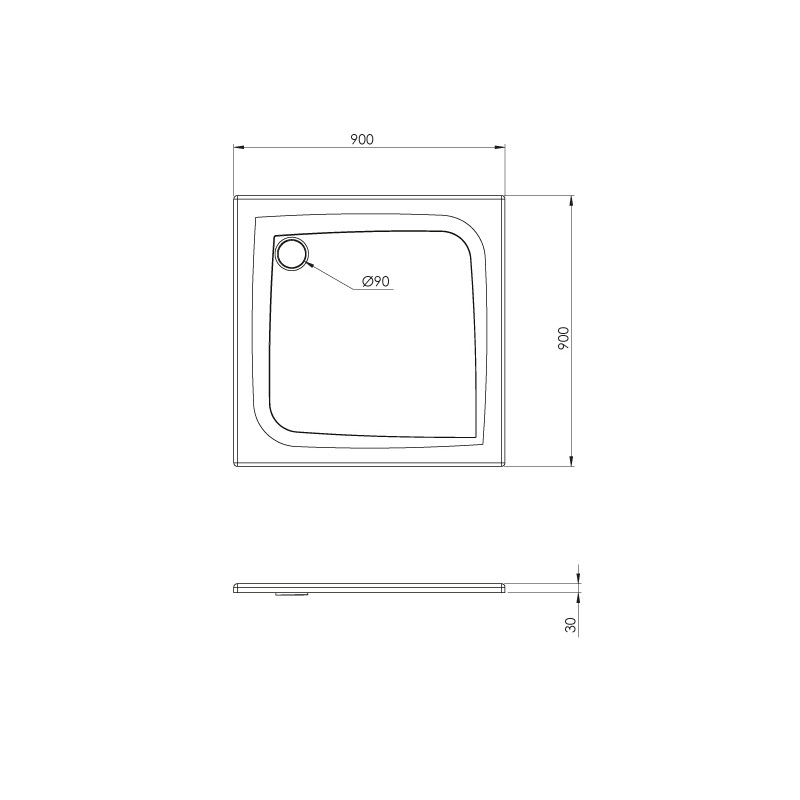 Receveur de douche Mooneo noir 90x90 – Design & Confort | ALLIBERT

