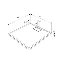 Receveur de douche Terreno carré noir basalte 80 x 80 cm ALLIBERT