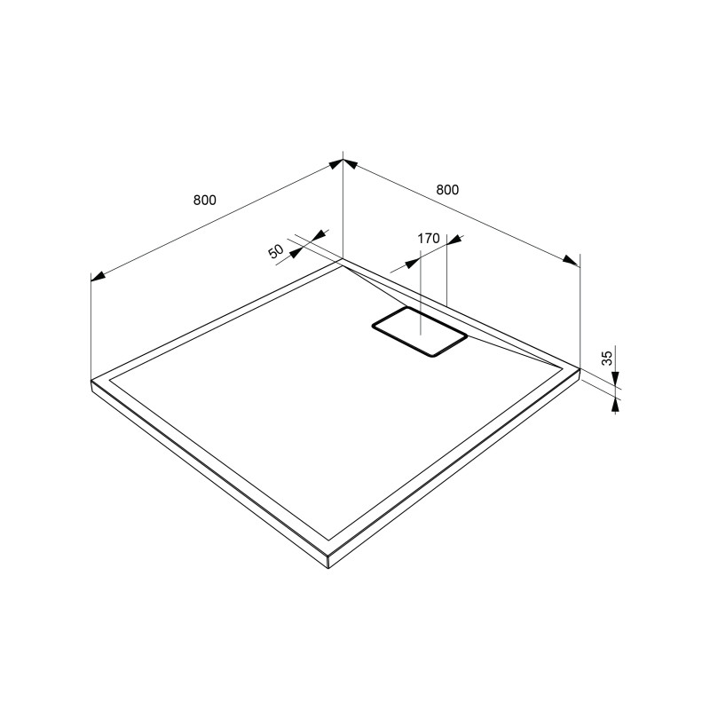 Receveur de douche Terreno carré noir basalte 80 x 80 cm ALLIBERT