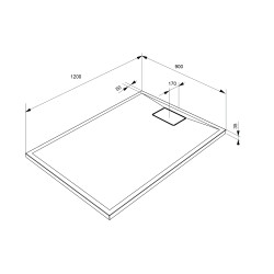 Receveur de douche Terreno rectangle gris silex 120 x 90 cm ALLIBERT