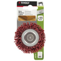 Brosse coupe avec fil en nylon rouge ø 45 mm grain 80