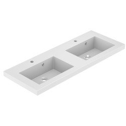 Plan de toilette Kole double vasque blanc 120cm – Élégance | ALLIBERT