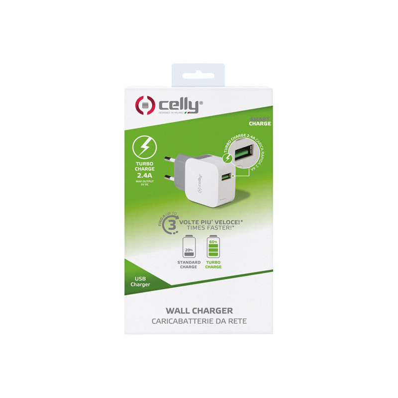 Chargeur USB 2.4A – Recharge Rapide | CELLY Chargeur USB 2.4A – Recharge Rapide | CELLY