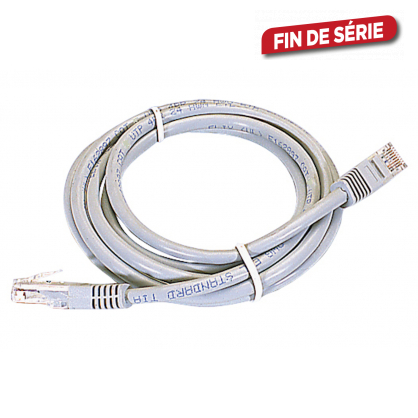 Câble Ethernet RJ45 mâle/mâle gris 3 m