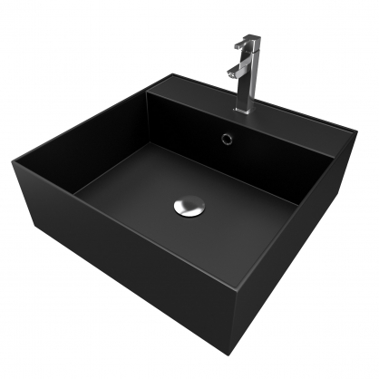 Vasque à poser Fjord carrée noire 40 x 40 x 14 cm AURLANE