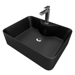 Vasque à poser Fjord noire – Design moderne | AURLANE