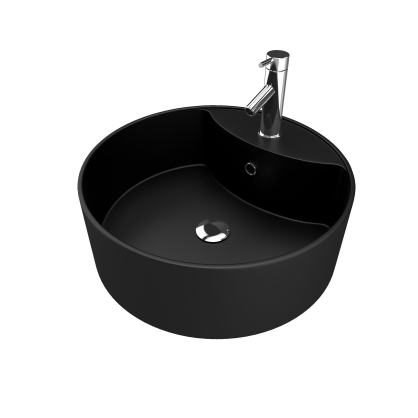 Vasque à poser Fjord ronde noire Ø 40 x 14 cm AURLANE