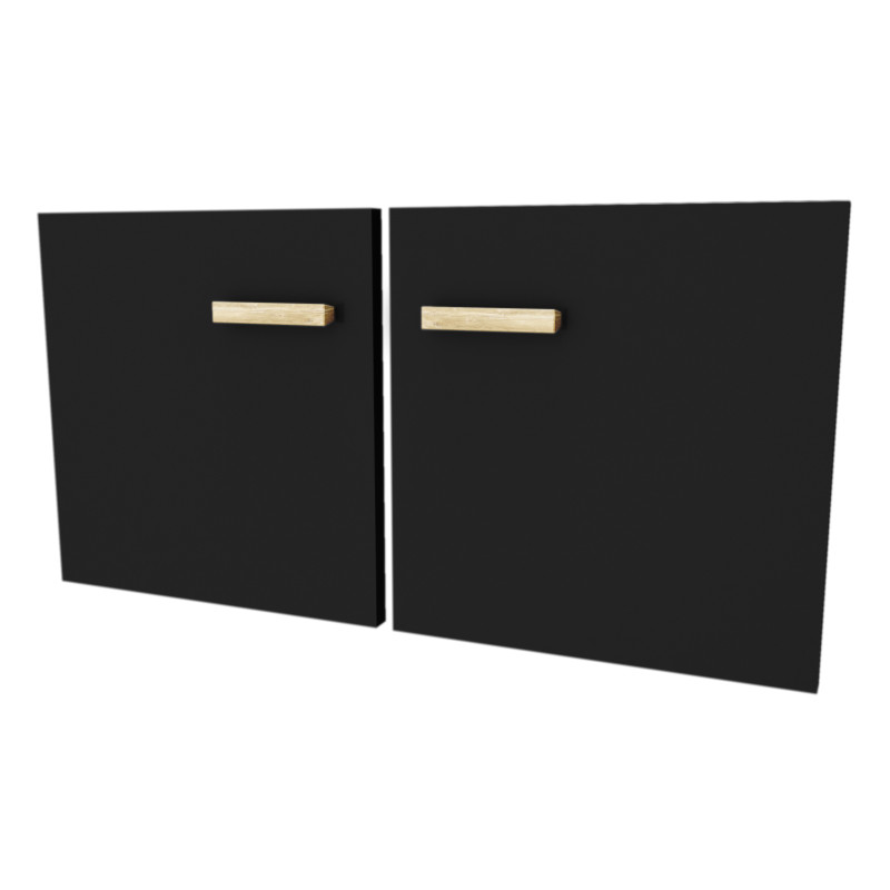 Set de 2 portes noires pour caisson Fjord 60 cm AURLANE