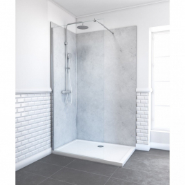 Panneau de mur de douche Homestone gris clair 120 x 210 cm AURLANE