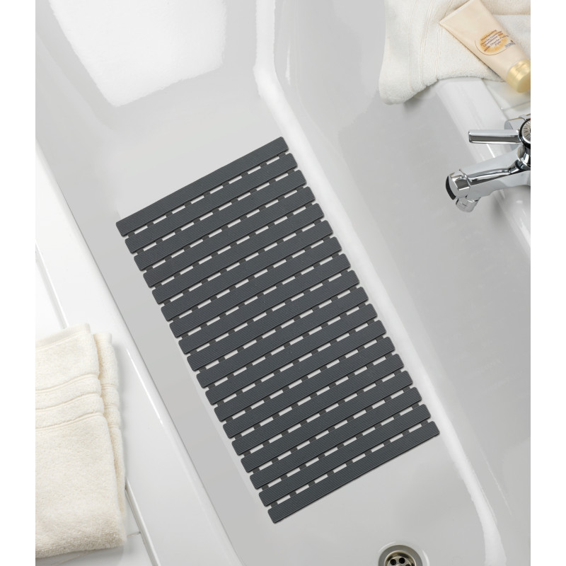 Tapis de bain Arinos gris 63 x 40 cm WENKO