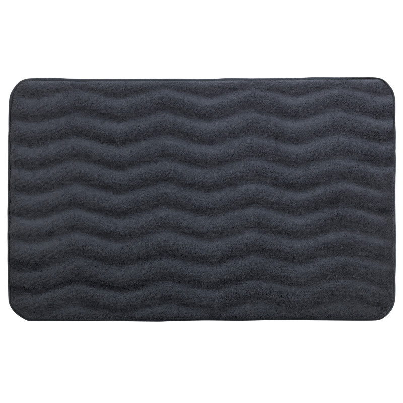 Tapis de salle de bain Memory Waves gris foncé 80 x 50 cm WENKO