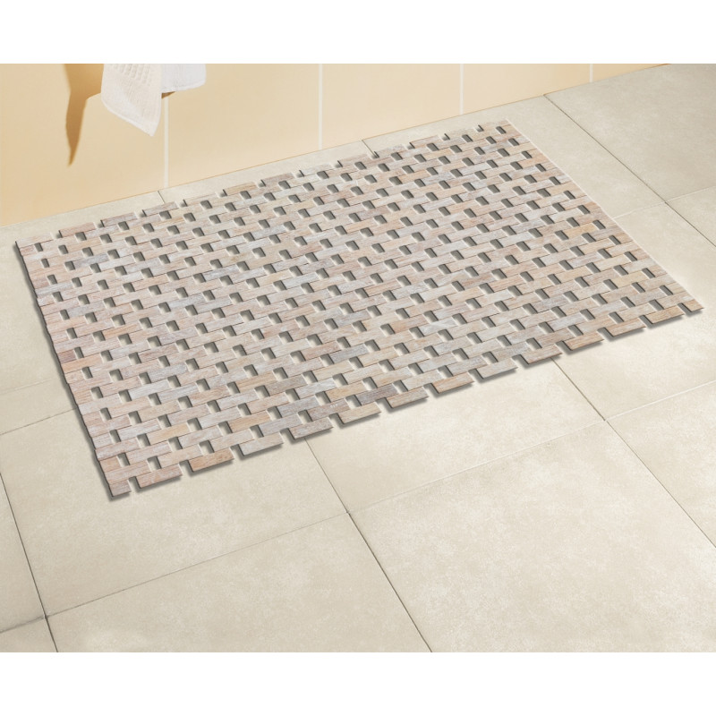 Tapis de salle de bain Bambou massif 80 x 50 cm WENKO
