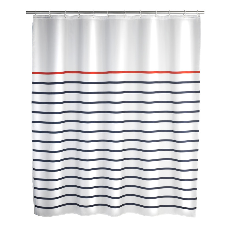 Rideau De Douche Gris Clair 120x180 Cm Anti-moisissure - Tissu Polyester Lavable Machine - Avec 8 Crochets - Pour Baignoire Ou Cabine