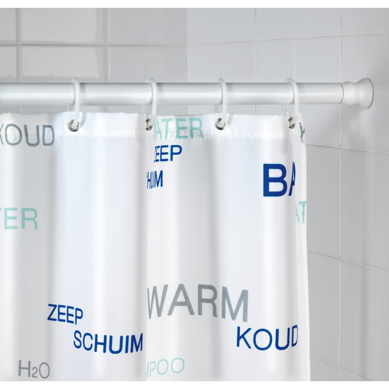Barre de rideau de douche télescopique blanche Ø 28 mm 110-185 cm WENKO Barre de rideau de douche télescopique blanche Ø 28 mm 110-185 cm WENKO