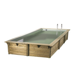 Piscine Azura Ubbink 3,5 x 5,05 m liner beige bois | UBBINK