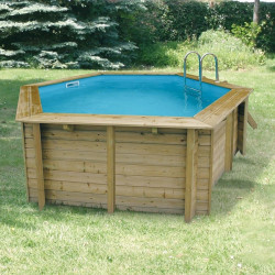 Piscine Bois Azura Ø 4,1x1,2m UBBINK Liner Bleu | UBBINK