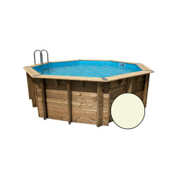 Piscine Océa Ø 5,1x1,2m Beige UBBINK Liner Bois | UBBINK