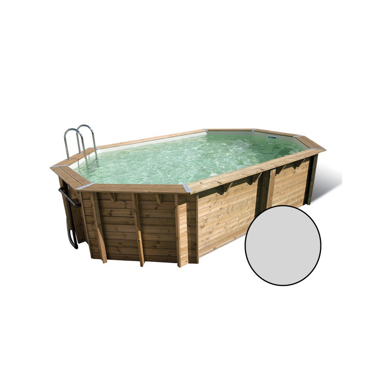 Piscine avec liner gris Océa 4 x 6,1 x 1,3 m UBBINK
