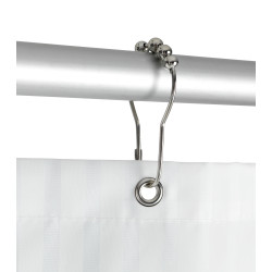 Set d'anneaux en acier chromé pour rideau de douche 12 pièces WENKO Set d'anneaux en acier chromé pour rideau de douche 12 pièces WENKO