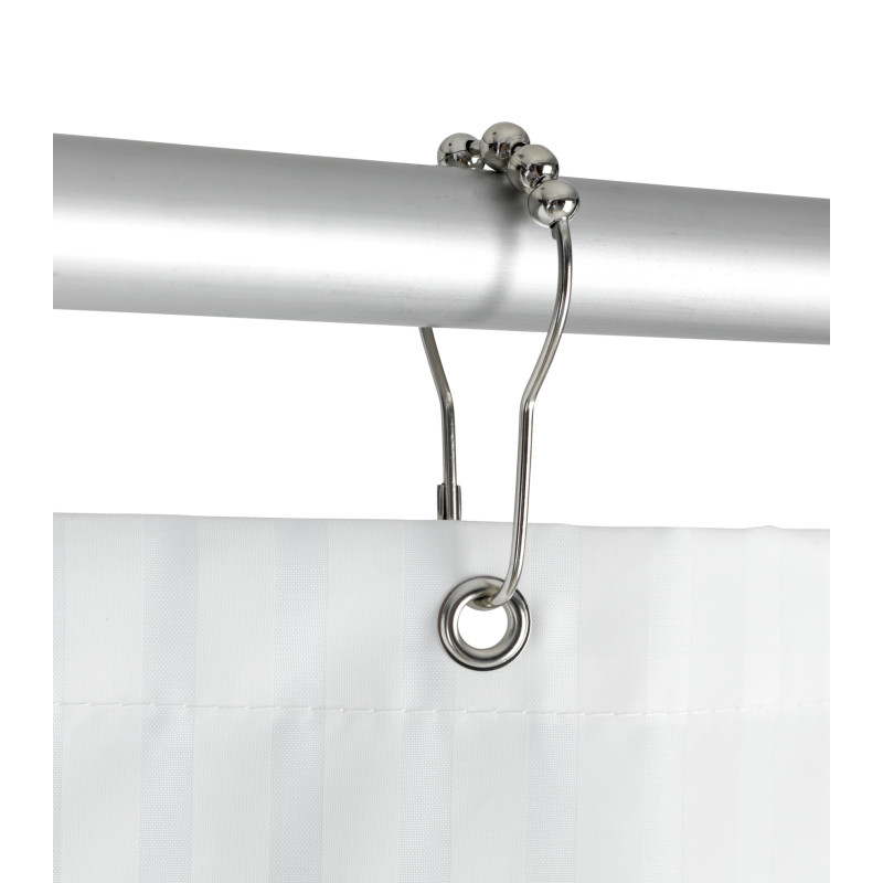 Set d'anneaux en acier chromé pour rideau de douche 12 pièces WENKO Set d'anneaux en acier chromé pour rideau de douche 12 pièces WENKO