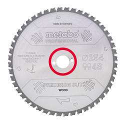 Lame de scie PrecisionCut Bois 254 mm METABO – Coupe nette | METABO