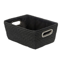 Panier de rangement Chromo noir 28 x 19,5 x 12 cm WENKO
