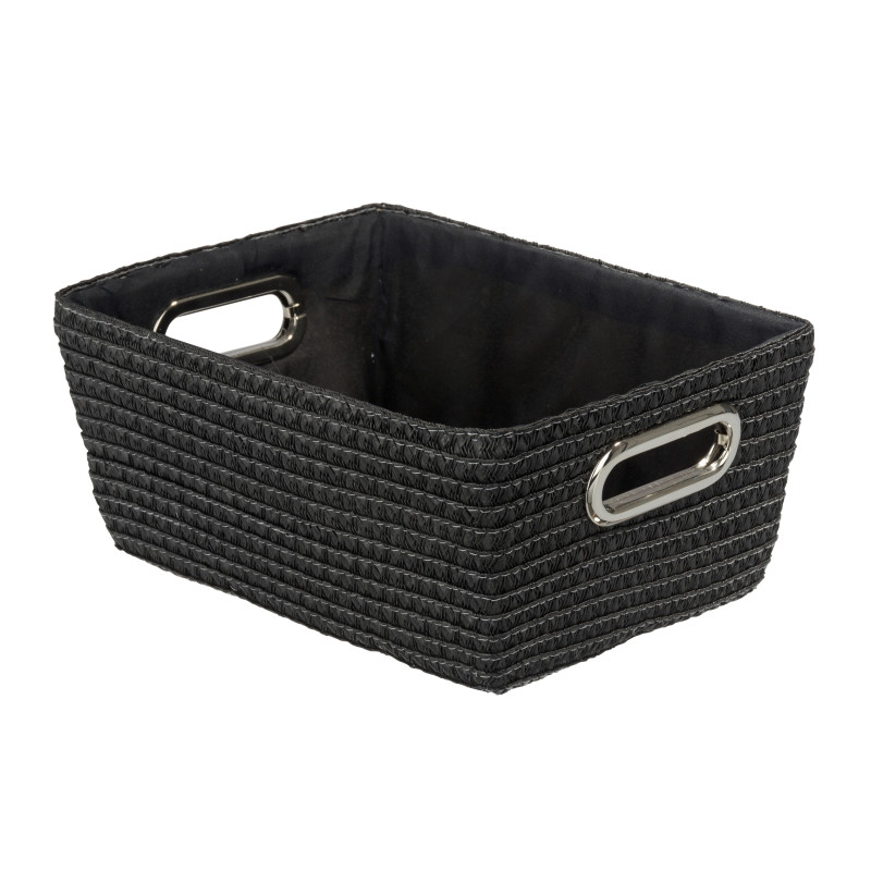 Panier de rangement Chromo noir 28 x 19,5 x 12 cm WENKO