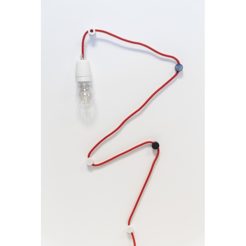 Fixation murale pour câble textile blanc 2 pièces CHACON