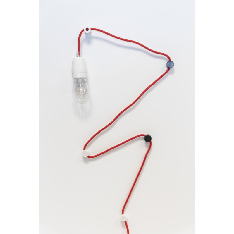 Fixation murale pour câble textile noire 2 pièces CHACON