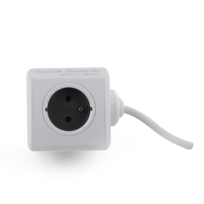 Chacon Powercube bloc multiprise 3x + 2x USB et câble 1,5m blanc