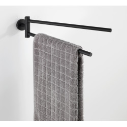 Porte-serviette à 2 bras Bosio noir mat WENKO