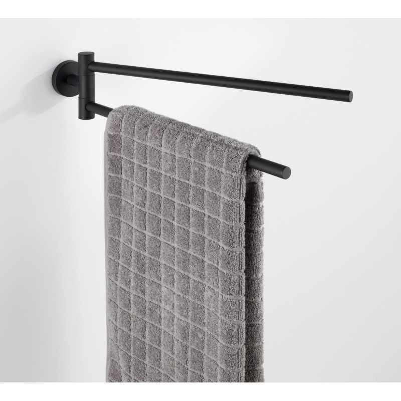 Porte-serviette à 2 bras Bosio noir mat WENKO