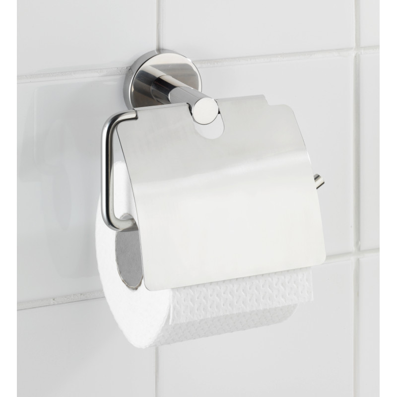 Porte-rouleau papier toilette avec rabat Bosio inox brillant WENKO Porte-rouleau papier toilette avec rabat Bosio inox brillant WENKO