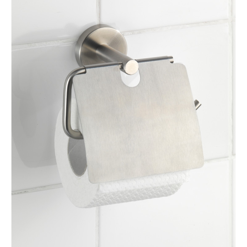Porte-rouleau papier toilette avec rabat Bosio inox mat WENKO Porte-rouleau papier toilette avec rabat Bosio inox mat WENKO