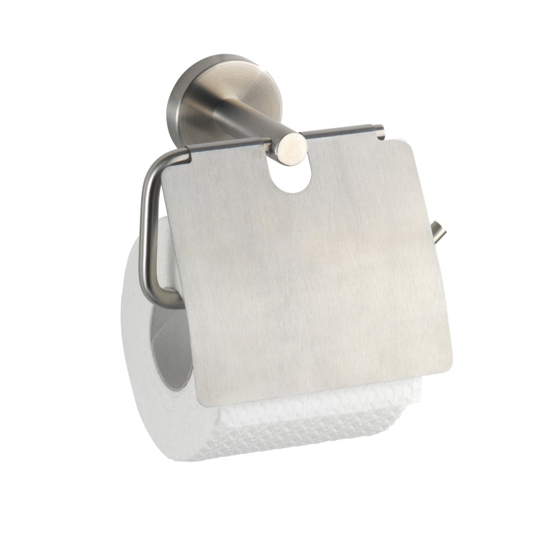 Porte-rouleau papier toilette avec rabat Bosio inox mat WENKO