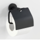 Porte-rouleau papier toilette avec rabat Bosio noir mat WENKO