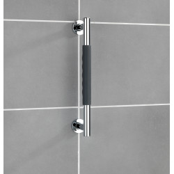 Barre d'appui Secura noire et chromée 40,5 cm WENKO