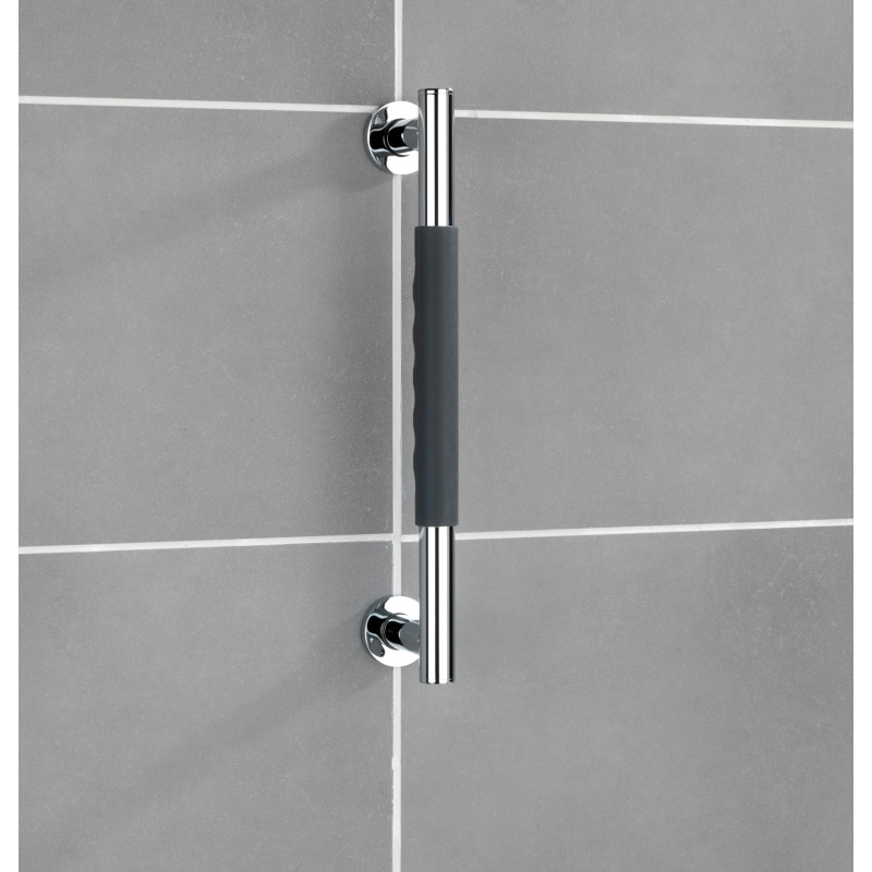 Barre d'appui Secura noire et chromée 40,5 cm WENKO