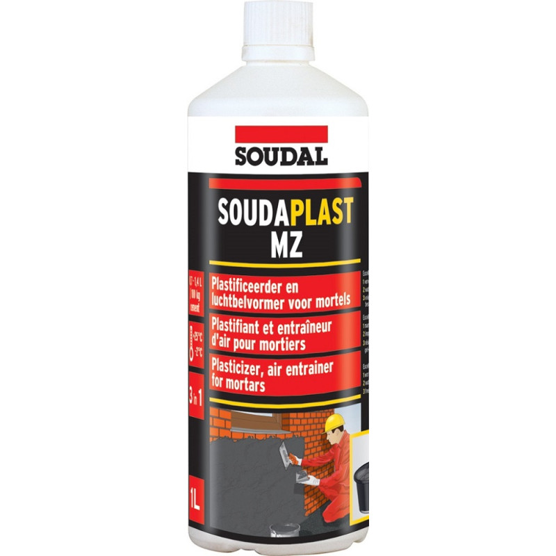 Plastifiant pour mortier 1 L Soudaplast MZ SOUDAL