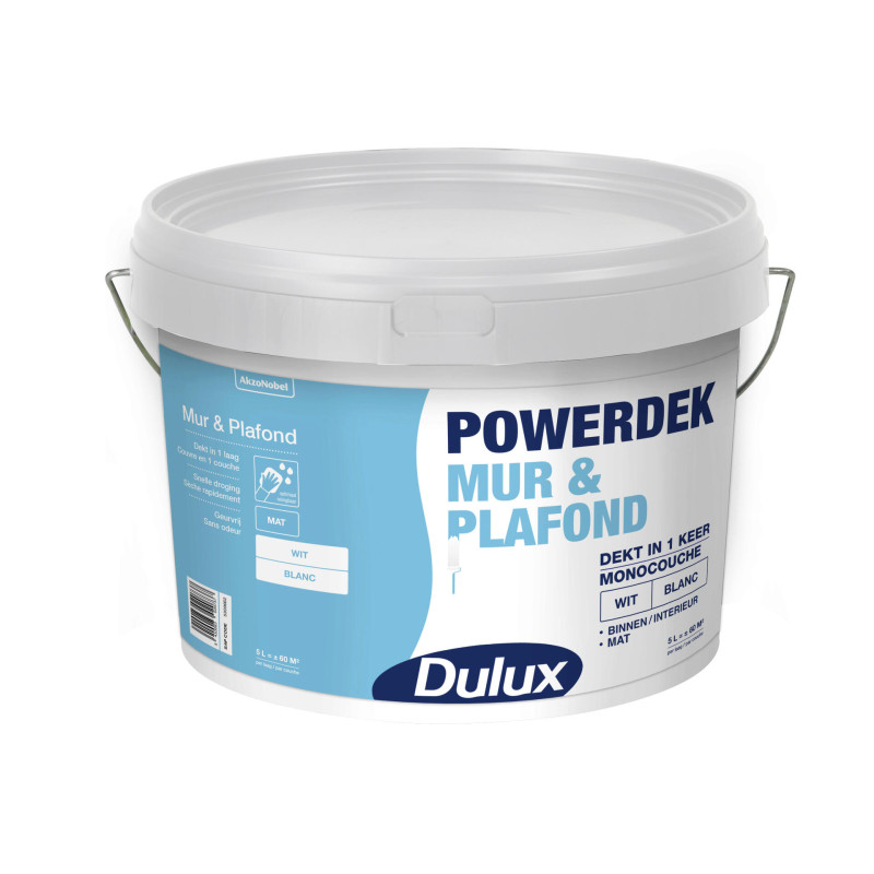 Peinture pour mur et plafond Powerdek blanc mat 5 L DULUX