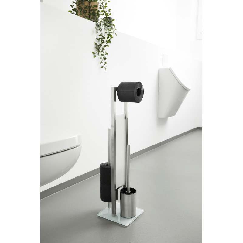 Porte-rouleau et brosse de toilette Rivalta inox mat WENKO