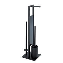 Porte-rouleau et brosse de toilette Rivalta noir WENKO