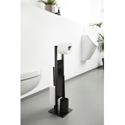 Porte-rouleau et brosse de toilette Rivalta noir WENKO Porte-rouleau et brosse de toilette Rivalta noir WENKO