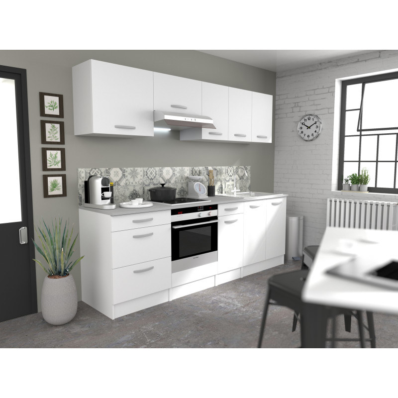 Meuble de cuisine Eko frigo blanc mat – Rangement pratique | EKIPA Meuble de cuisine Eko frigo blanc mat – Rangement pratique | EKIPA