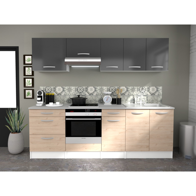 Meuble de cuisine haut Eko gris brillant – Rangement optimal | EKIPA Meuble de cuisine haut Eko gris brillant – Rangement optimal | EKIPA