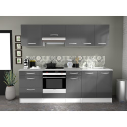 Meuble de cuisine Eko gris brillant – Rangement pratique | EKIPA